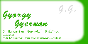 gyorgy gyerman business card